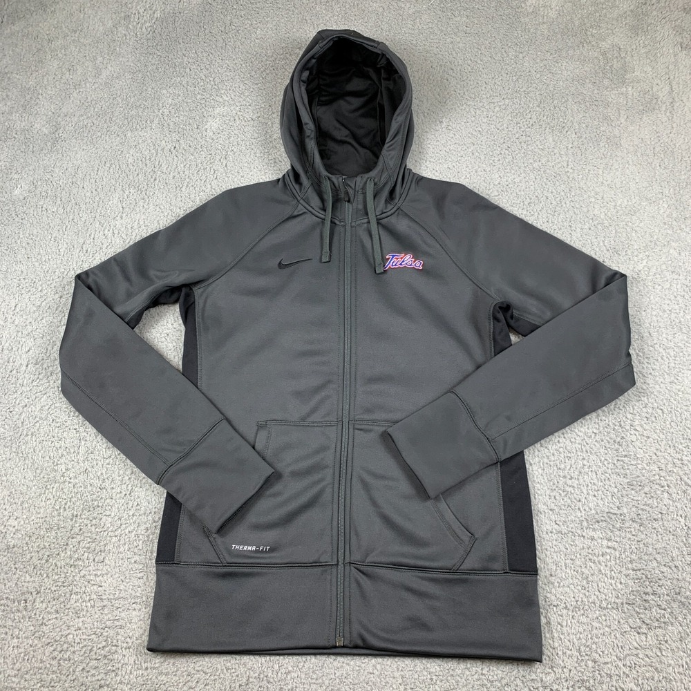 Tulsa Golden Hurricane Jacket Womens Medium Gray NIKE‎ Full Zip Hoodie TU
